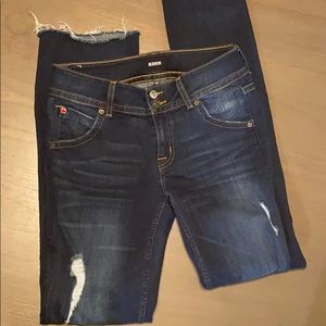 Hudson Distressed Raw Hem Jeans